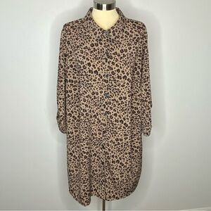 Catherine's Leopard Button Front Tunic Blouse